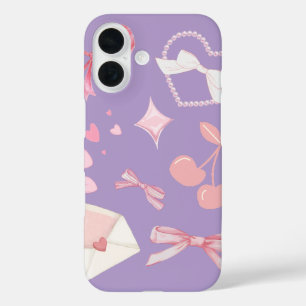Girly Pastel Pink Lilac - Cute Feminine Aesthetic iPhone 16 Case