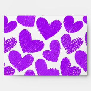 Girly pastel purple love hearts pattern envelope