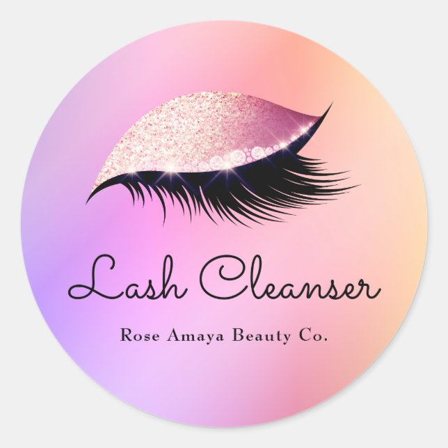 Girly Pastel Rainbow Lash Cleanser Product Label (Front)