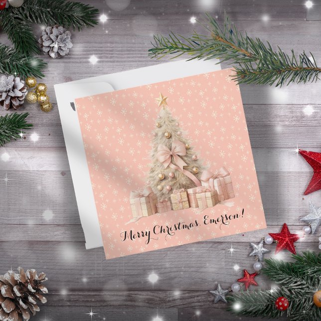 Girly Pastel Soft Pink Snowflakes & Christmas Tree (Creator Uploaded)