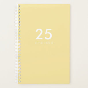 Girly Pastel Yellow Name School Planner