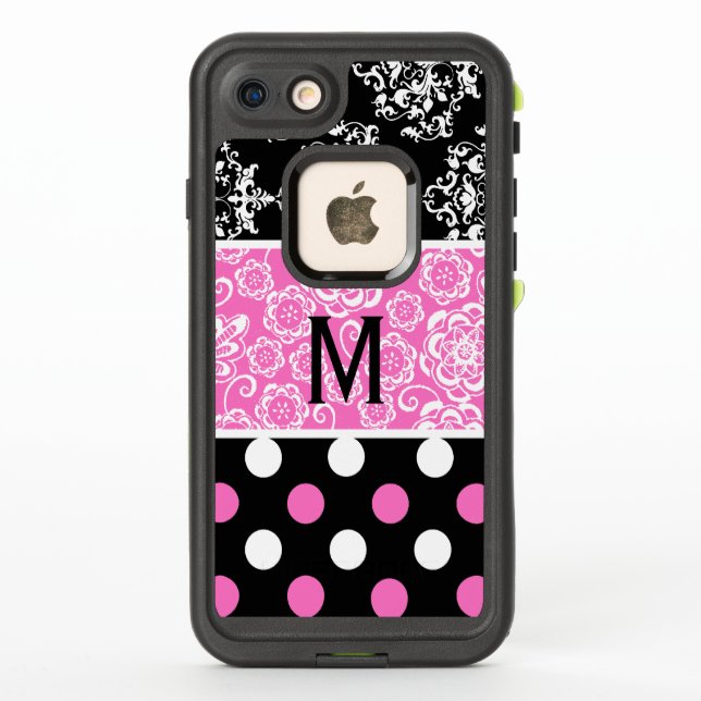Girly Patterns Monogram LifeProof iPhone 7 Case (Back)