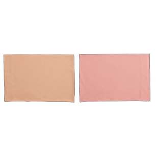 Girly Peach Orange Minimalist Reversible  Pillowcase