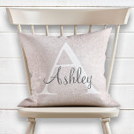 Girly Pearl Sparkle Monogram Name Cushion<br><div class="desc">Elegant Girly Pearl Sequin Sparkle Monogram Name Pillow. This cute, girly pillow can be customised with your initial and first name. You can change the colour of the text and font style to further customise the design. Perfect for a girly girl's bedroom! Would you like to see this design on...</div>