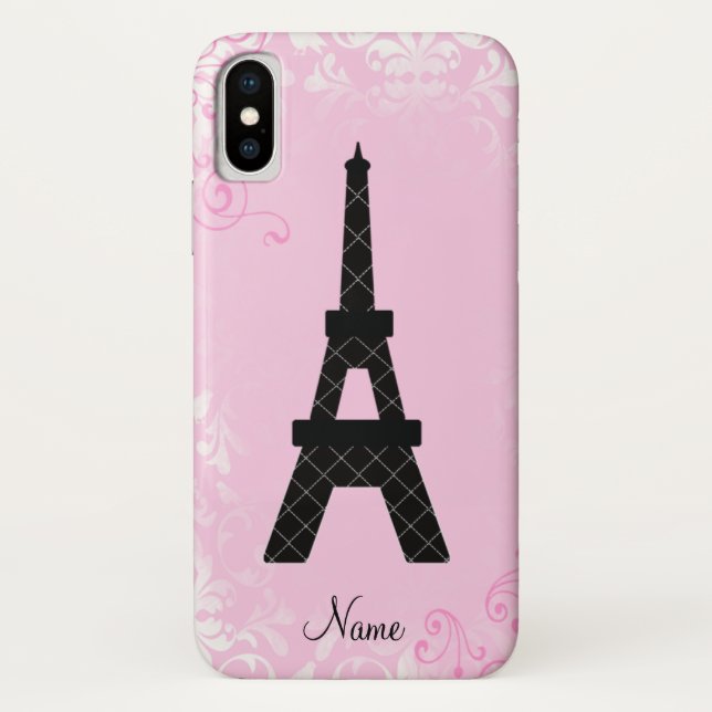 Girly Personalised Eiffel Tower iPhone 4 Case (Back)