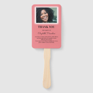 Girly Personalized Photo Funeral Thank You Favor Hand Fan