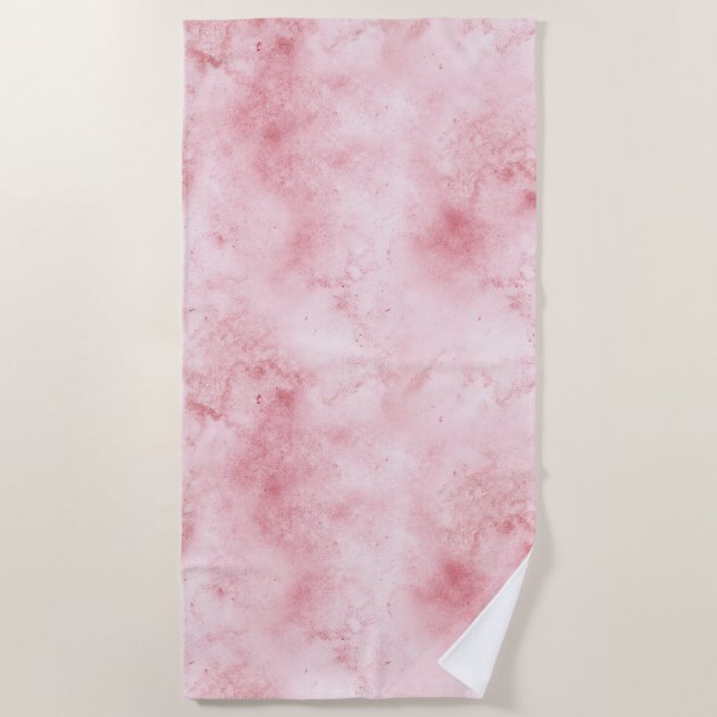 Girly Pink Abstract Beach Towel (Front)