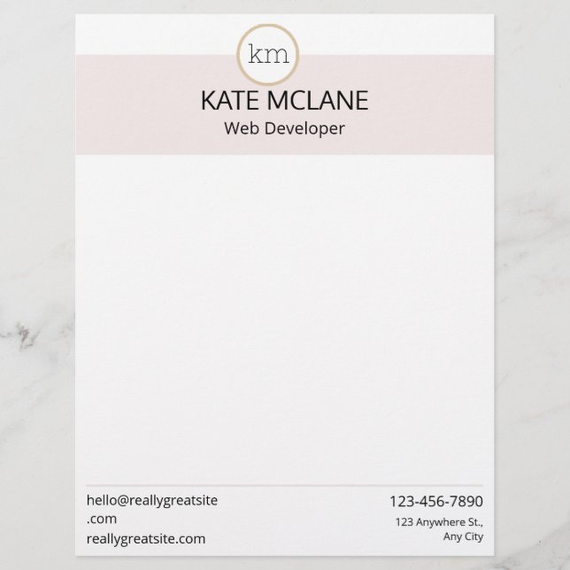 GIRLY Pink Aesthetic Professional Template Custom Letterhead (Front)