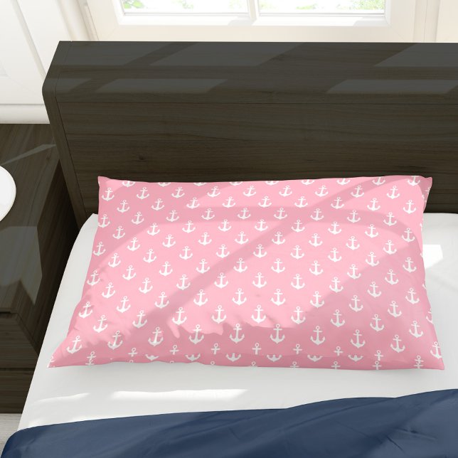Girly Pink Anchors Pattern Pillowcase (Creator Uploaded)