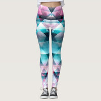 Girly Pink and Blue Abstract Geometric Pattern