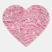 Girly Pink and Blush Glitter Zebra
