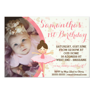 Girly Pink and Dreamy Ballerina Invitation