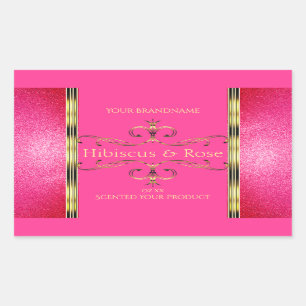 Girly Pink and Gold Product Labels Glitter Borders