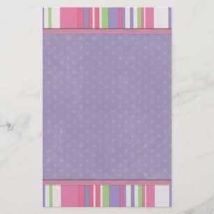 Girly Pink and Purple Stripe Trendy Stationery
