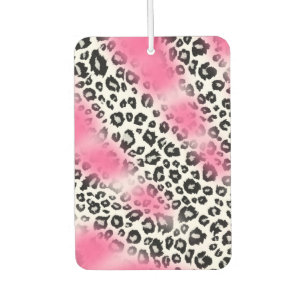 Girly Pink and Snow Leopard Mesh Car Air Freshener