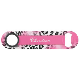 Girly Pink and Snow Leopard Mesh Monogram