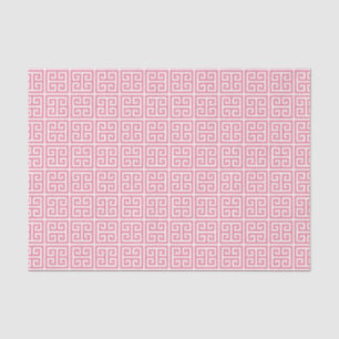 Girly Pink and White Greek Key Tissue Paper