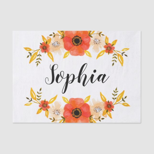 Girly Pink and White Snowflakes Christmas Pattern Tissue Paper (Front)