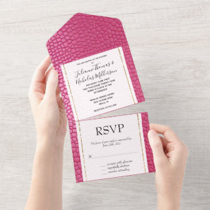 Girly Pink Animal All In One Invitation
