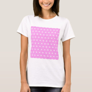 Girly Pink Art Deco Style Triangles Pattern T-Shirt