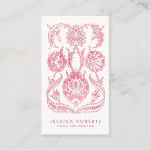 Girly Pink Art Nouveau Floral Designer Business Card