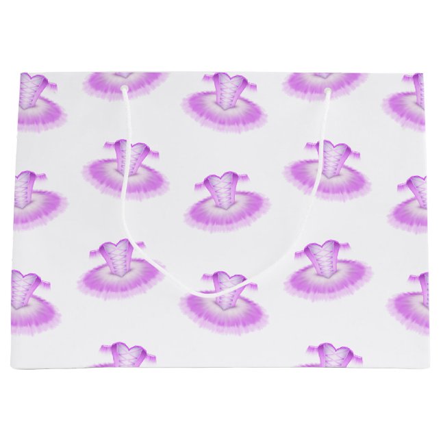 Girly Pink Ballerina Tutu Ballet Large Gift Bag (Front)