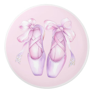 Girly Pink Ballet Shoes Ceramic Knob