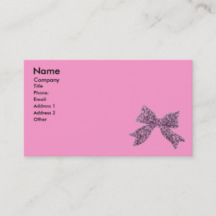 Girly Pink, Black and Bow Business Card