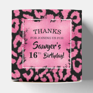 Girly Pink Black Leopard Spot Favour Box
