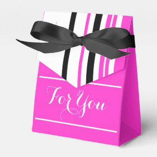 girly pink black white party favours favour box