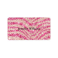 Girly Pink Blush Glitter Zebra Pattern