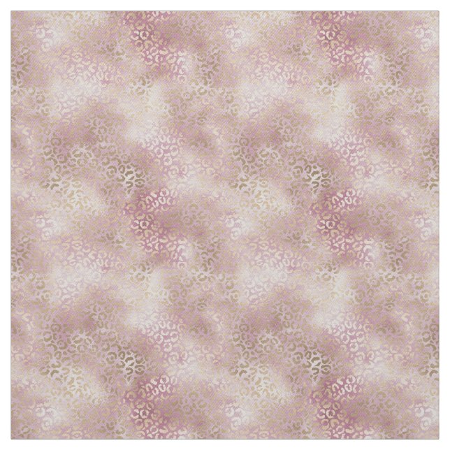 Girly Pink Blush Leopard Print Fabric (Swatch)