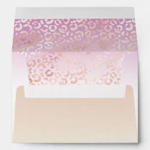 Girly Pink Blush Peach Glam Leopard Print Tie dye Envelope