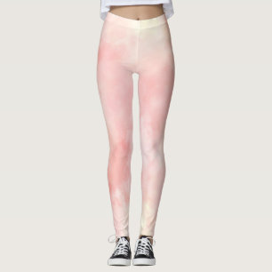 Girly Pink Blush Peach     Leggings