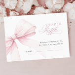 Girly Pink Bow Baby Shower Diaper Raffle Enclosure Card<br><div class="desc">Showcasing a delicate blush pink watercolor bow and elegant script typography,  this design captures a sense of refined beauty and charm. The clean,  minimalist layout adds a touch of sophistication,  while the fully customisable text lets you tailor every detail to create a unique and memorable baby shower</div>