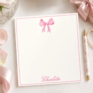 Girly Pink Bow Notepad