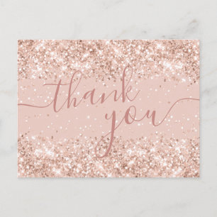 Girly Pink Bridal Shower Thank You Postcard