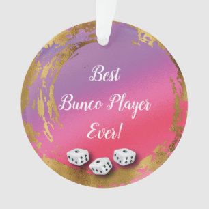 Girly Pink Bunco Dice Player Ornament