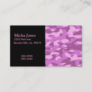Girly Pink Camouflage Business Card