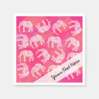girly pink colourful tribal floral elephant patter