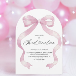 Girly Pink Coquette Sweet Sixteen 16th Birthday Invitation