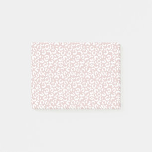 Girly Pink Cream White Leopard Print Post-it Notes
