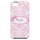 Girly Pink Damask Iphone 5 Case