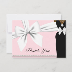 Girly Pink Ethnic Princess Baby Shower Thank You Card