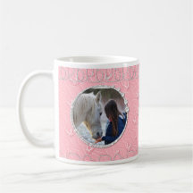 Girly Pink Faux Sparkly Two Photo Heart Accent