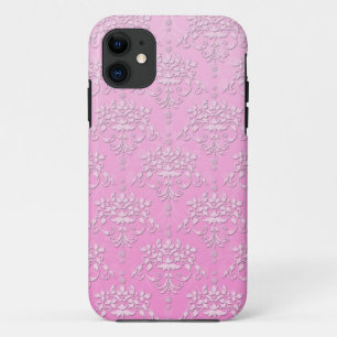 Girly Pink Floral Damask iPhone 5 Case
