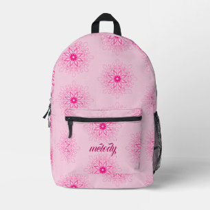 girly Pink Floral feminine Trendy Boho Printed Backpack