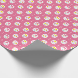 Girly Pink Floral Pattern Wrapping Paper