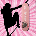 Girly Pink  funny cute pug Skateboard<br><div class="desc">Personalised  funny cute pug
Skating is all about having fun,  and there is something for everyone in our skateboard range. A fabulous skateboard guaranteed to raise a smile! . . Have fun with your personal message-.skating the streets and skatepark,  or cruising.</div>