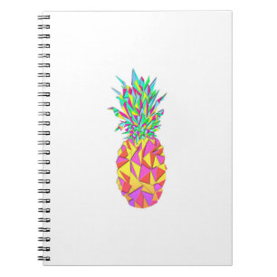 Girly Pink Geometric Triangles Pineapple Notebook